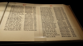 Page from the WW1 Book of Remembrance