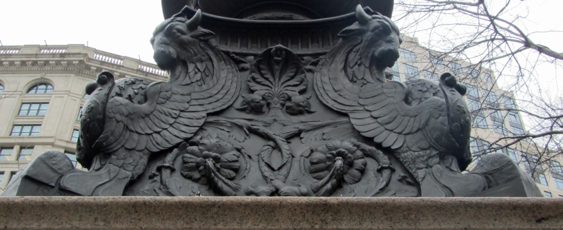 Detail of bronze, Eternal Light Flagstaff, NY