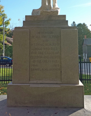 Priceville Cenotaph in memory of those who died for the cause of freedom and justice