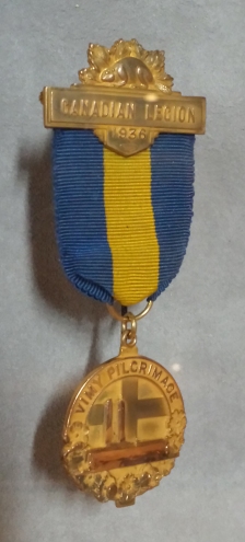 Vimy Pilgrimage medal worn by Edward VIII