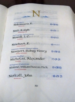Merchant Navy Book of Remembrance, Peace Tower, Ottawa (p 53)