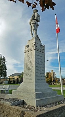 Monument in Walkerton War Memorial Park