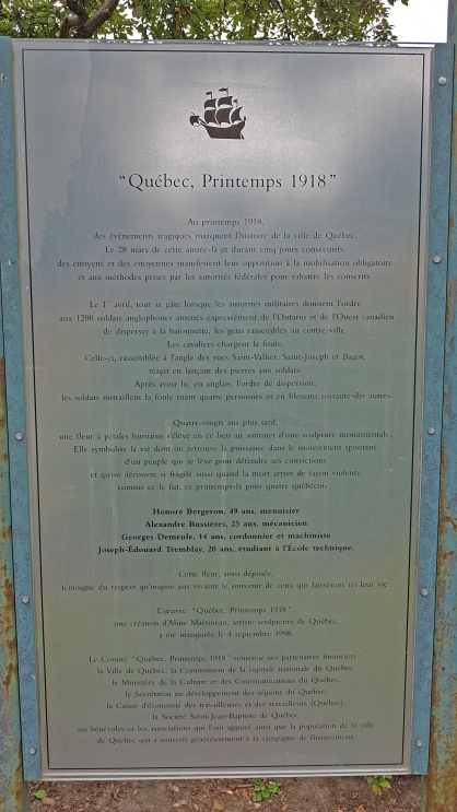 Québec, Printemps 1918 - events in Quebec City