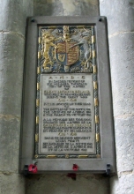 Imperial (Commonwealth) War Graves Commission memorial tablet in Amiens Cathedral