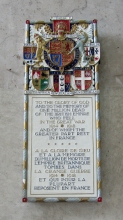 Imperial (Commonwealth) War Graves Commission memorial tablet in Beauvais Cathedral