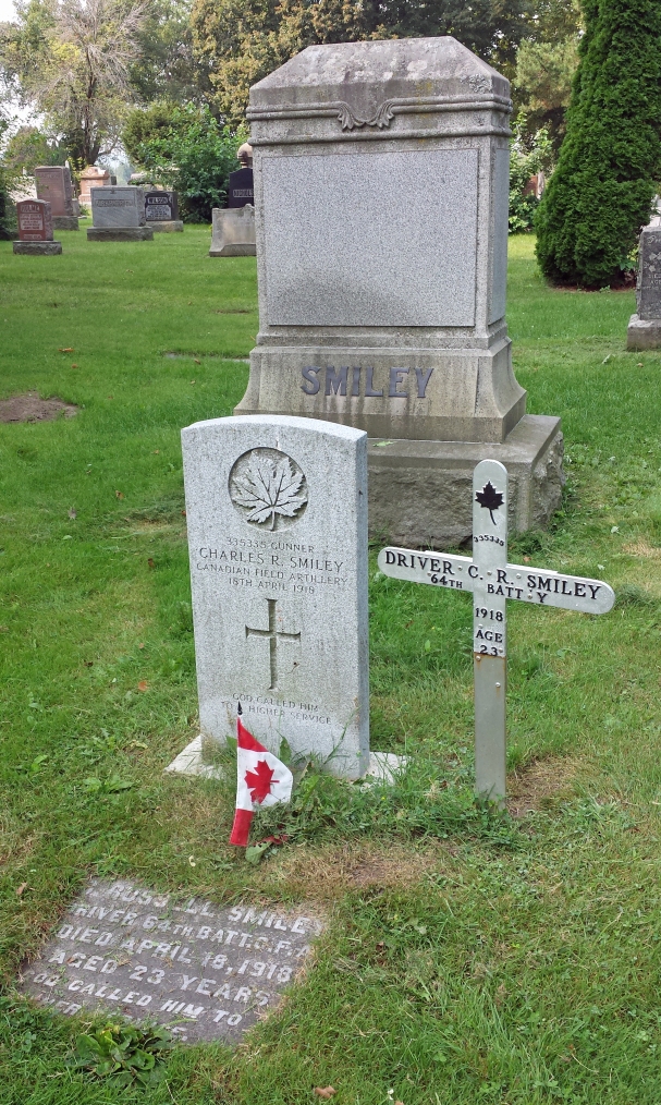Conscript Charles Russell Smiley is buried in Hamilton Cemetery