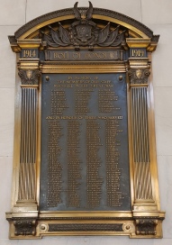 Molsons Bank tablet, honouring employees who served in WW1