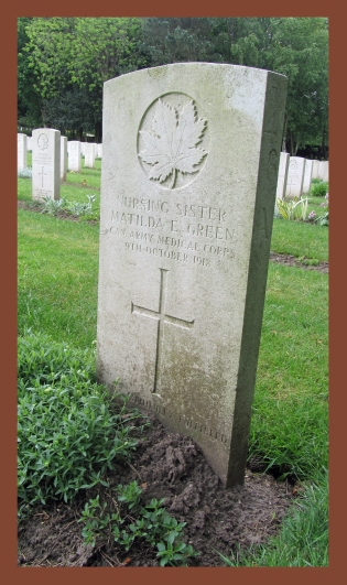 Canadian nurse Matilda Green, buried in Étaples Military Cemetery, France