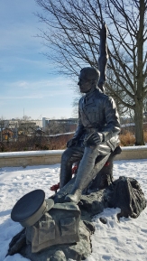 McCrae statue in his birthplace of Guelph, Ontario