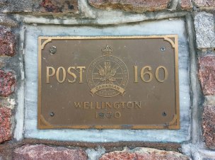 Plaque for Wellington Branch 150 of Canadian Legion